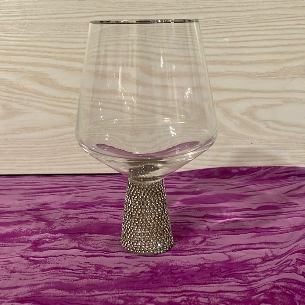 Elegant Glass with Silver Embellished Base